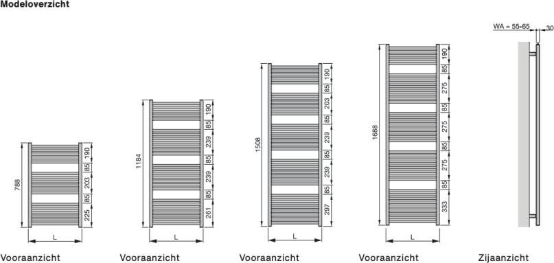 ZEHNDER Zeno radiator recht met 4-punts aansluiting onder 150 8x60cm 846w ral 9016 wit