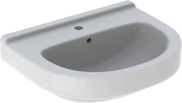 GEBERIT 300 Basic Arco Wastafel 1x waskom kraangat midden overloop keramiek 600 x 490 x 195mm (BxDxH) wit