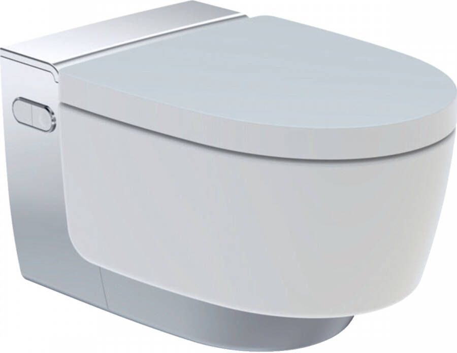 Geberit AquaClean Mera Comfort Douche WC geurafzuiging warme luchtdroging ladydouche softclose glans chroom afdekplaatje glans wit 146.210.21.1