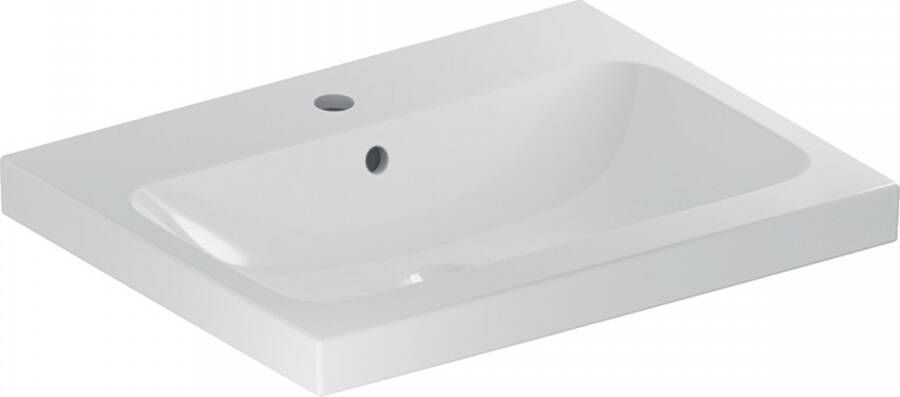 Geberit Icon Light wastafel 60x48x16cm 1 wasbak 1 kraangat Midden met overloopgat Keramiek Wit glans 501834001
