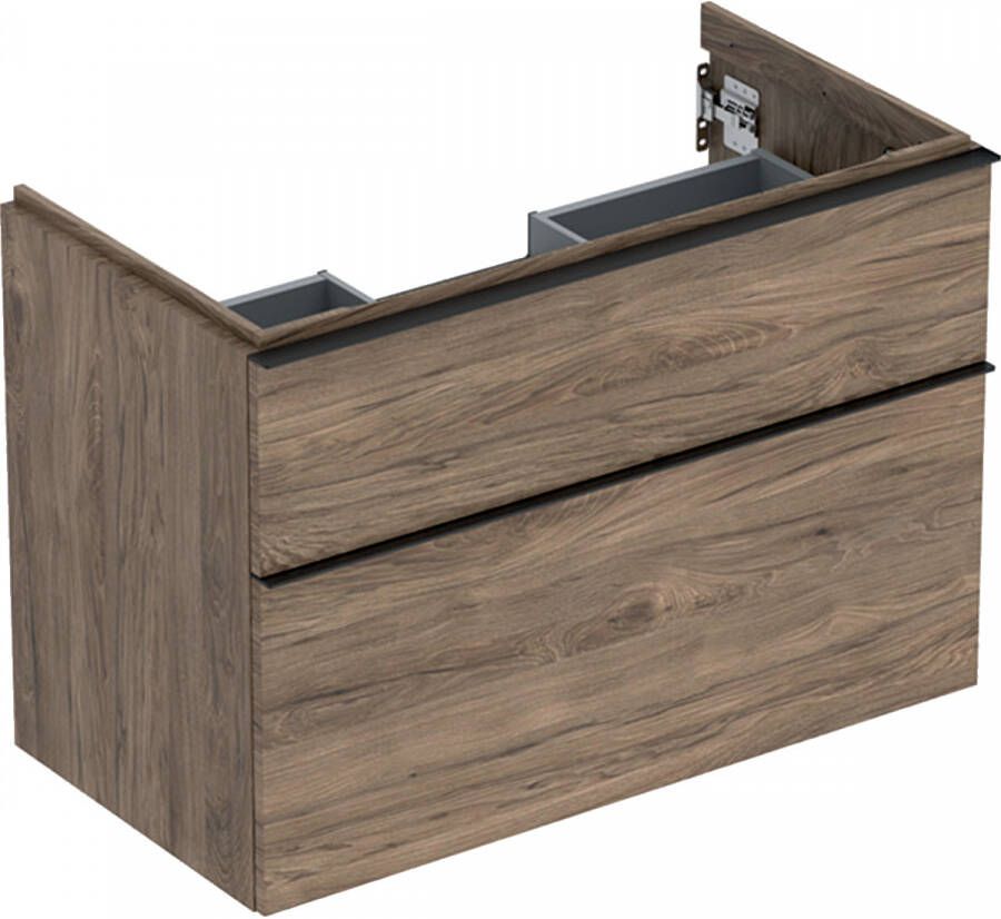 Geberit iCon wastafelonderkast 88.8x61.5x47.6cm 2 lades met softclose Spaanplaat Noten 502.305.jr.1