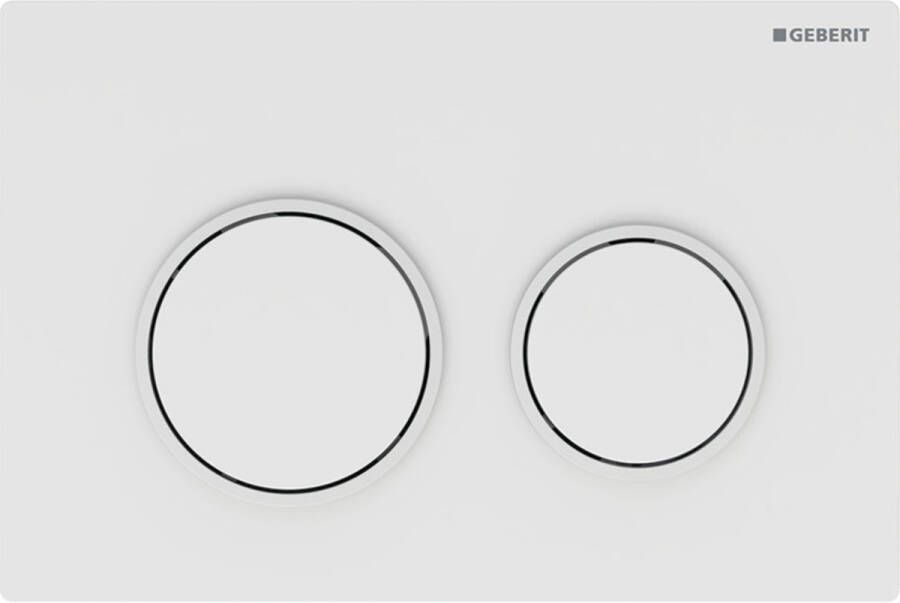 Geberit Omega20 bedieningsplaat 2-toets spoeling ronde knoppen wit matwit wit 115.085.11.1