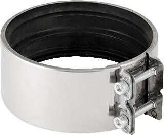 Geberit PE klemband voor fitt. m gladde einden uitwendige buisdiameter 125mm(bxl)140x57mm klemband roestvaststaal(RVS )