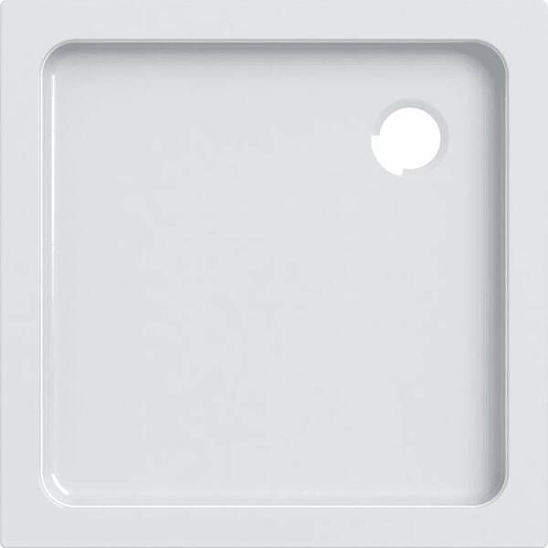 Geberit Renova kunststof douchebak acryl vierkant 80x80x6cm met afvoer Ø90mm wit