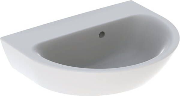 Geberit Renova fontein halfrond 50x40cm zonder kraangat met overloop wit