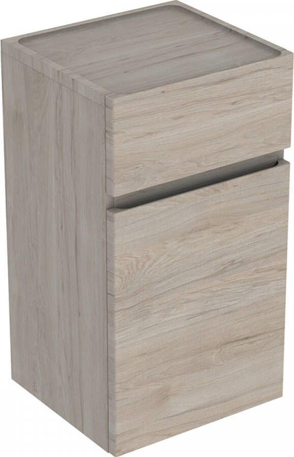 Geberit Renova Plan lage zijkast met 1 deur en 1 lade 70 x 39 x 36 cm licht noten hickory