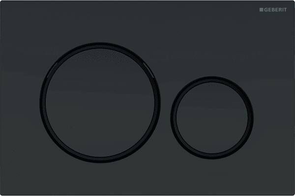 Geberit Sigma20 bedieningspaneel 2-knops plaat zwart mat gelakt knoppen zwart mat gelakt ringen zwartkleurig - Foto 3