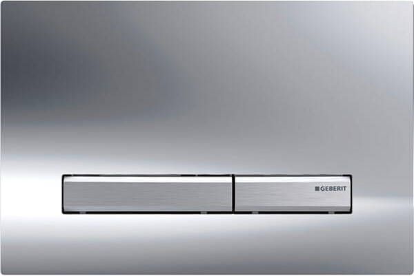 GEBERIT Bedieningsplaat spoelsysteem Sigma50 2-toets spoeling 2-knops front easy-to-clean 12x246x164mm (LxBxH) glans chroom