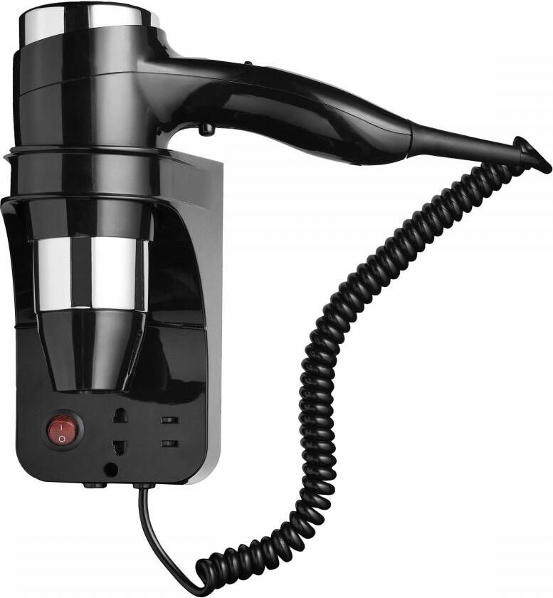 Geesa Serie 6000 haardroger 1600w 3 snelheden met scheerstopcontact Zwart-Chroom