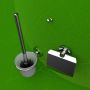 Geesa Luna toiletset compleet met closetrolhouder met klep borstelgarnituur + ophanghaak met extra zwarte borstel chroom 915500115 - Thumbnail 4