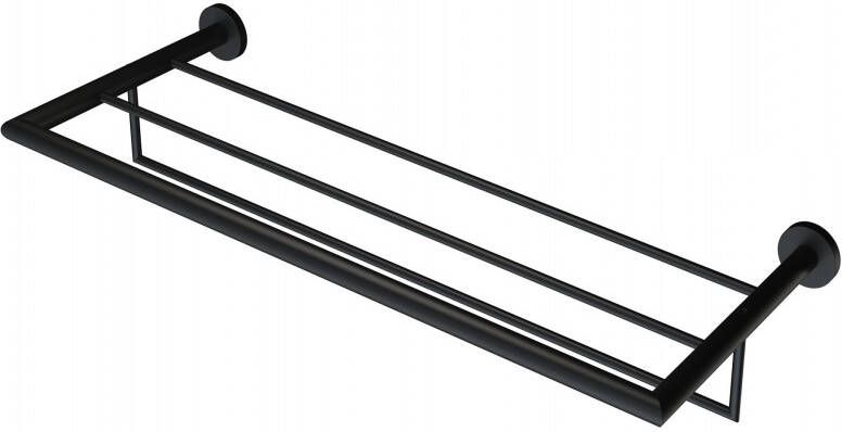 GEESA Nemox handdoekhouder plateau rvs 4 stangen ronde rozet hxdxl 102x260x624mm kleur zwart - Foto 2