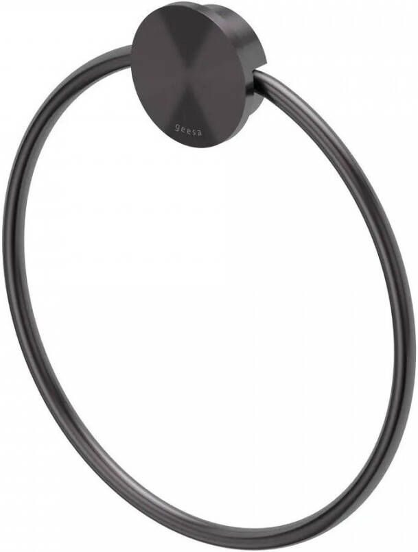 Geesa Opal Handdoekring 20 5x20 5x1 9 cm Geborsteld Metaal Zwart - Foto 2
