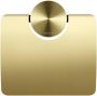 Geesa Opal toiletrolhouder met klep 14x1 9x14 2cm geborsteld goud - Thumbnail 2