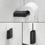 Geesa Shift Toiletaccessoireset Toiletborstel met houder Toiletrolhouder zonder klep Handdoekhaak Zwart 91990006115 - Thumbnail 2