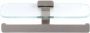 Geesa Shift Toiletrolhouder dubbel RVS geborsteld met planchet van transparant glas 91994805 - Thumbnail 3