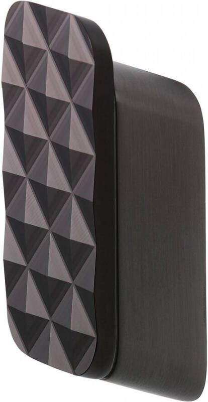 Geesa Shift handdoekhaak medium met diamantpatroon 3 x 2 3 x 7 1 cm zwart metaal geborsteld