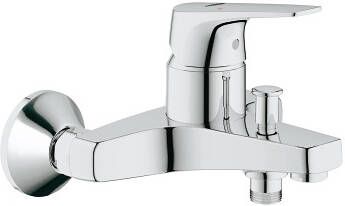 GROHE BauFlow Badmengkraan wand eengreeps 2 gats omstelinrichting 150'15mm hart 167mm uitloop vast chroom