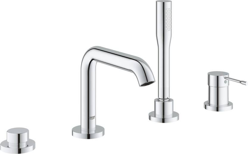 Grohe Essence New afbouwdeel 4 gats badrandkraan met omstel incl. baduitloop handdouche en doucheslang 200cm chroom 19578001