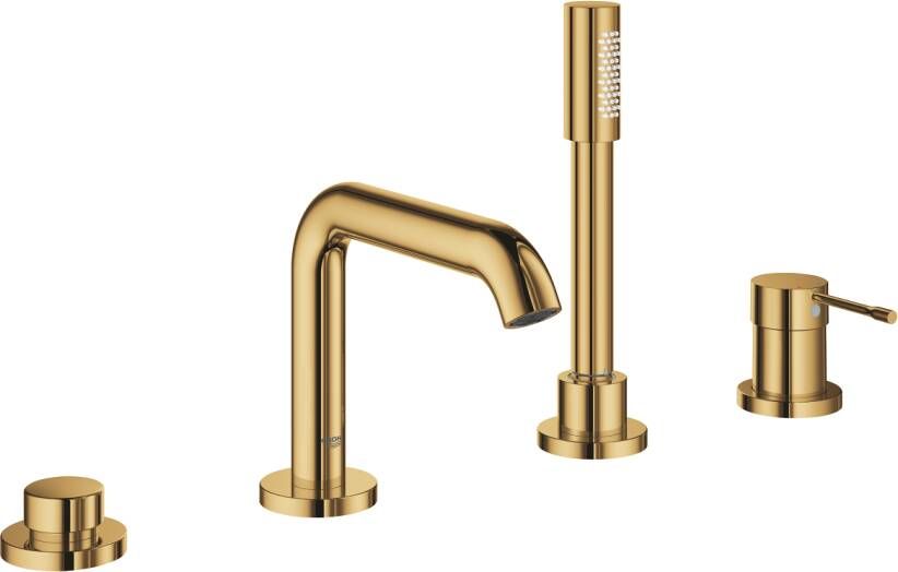 Grohe Essence New afbouwdeel voor 4-gats badrandcombinatie met omstel incl. baduitloop handdouche en doucheslang 200cm cool sunrise 19578GL1
