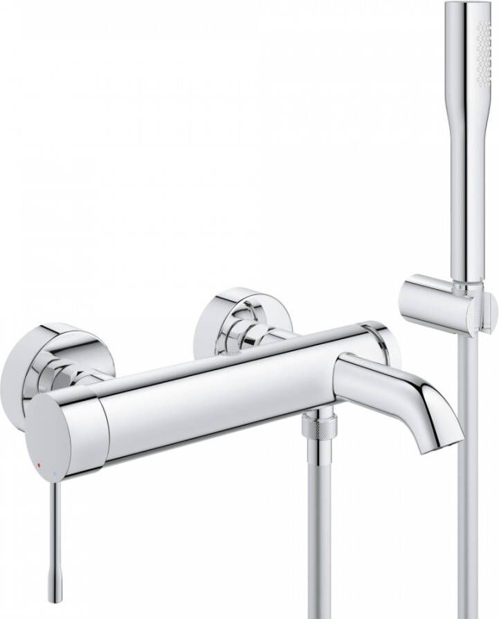 GROHE Essence New Badmengkraan met doucheset wand tweegreeps 2-gats omstelinrichting 193mm uitloop vast chroom