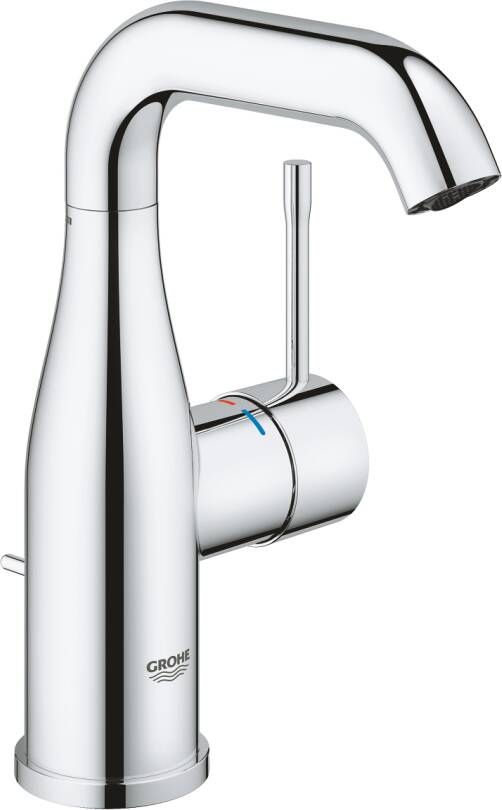 GROHE Essence New Wastafelmengkraan M-size trekwaste eengreeps 1-gats 193mm hoogte 114mm uitloop hoog draaibaar chroom