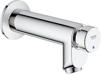 GROHE Euroeco Cosmopolitan T Tapkraan wand zelfsluitend 1 gats 65mm hoogte 115mm voorsprong uitloop vast chroom