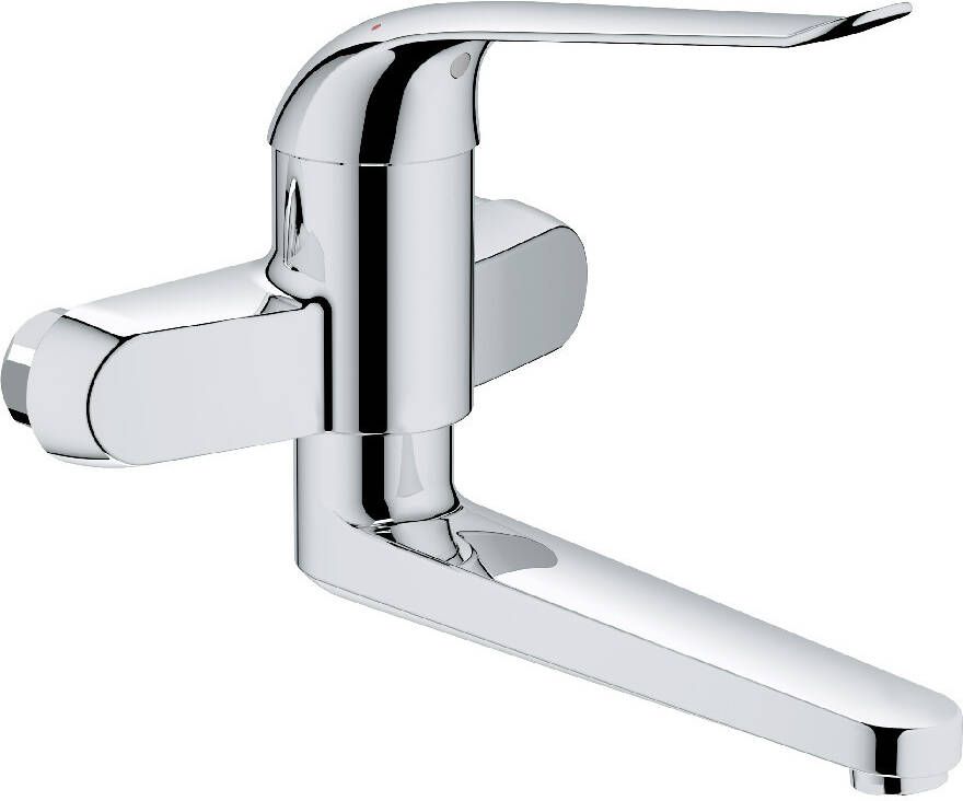 GROHE Euroeco Special wastafelmengkraan wandmodel met onderuitloop lange hendel zonder S-koppelingen chroom 32772000