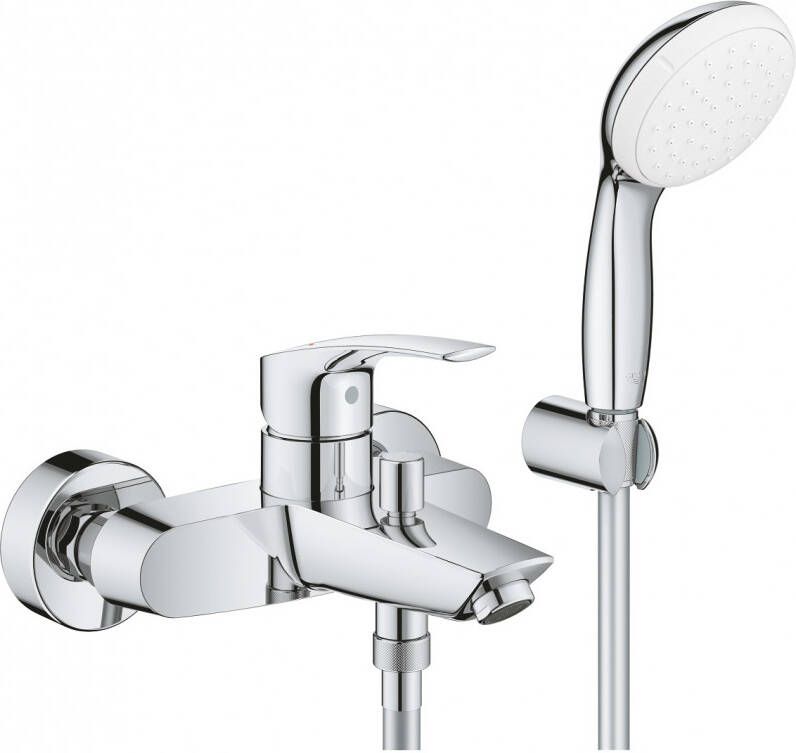 Grohe Eurosmart badkraan met hendel met douchegarnituur chroom 33302003