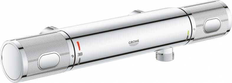 Douchekraan Grohe Grohtherm 1000 Cosmopolitan M 12cm Hartafstand Thermostatisch Opbouw Rond Chroom 2 Greeps