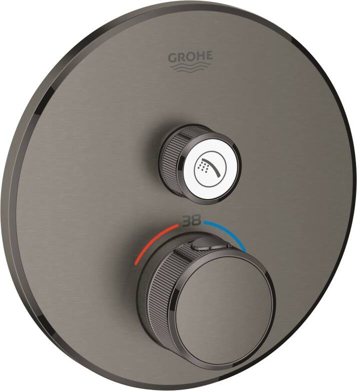 Grohe Grohtherm Smartcontrol afdekset thermostatische mengkraan hard graphite geborsteld