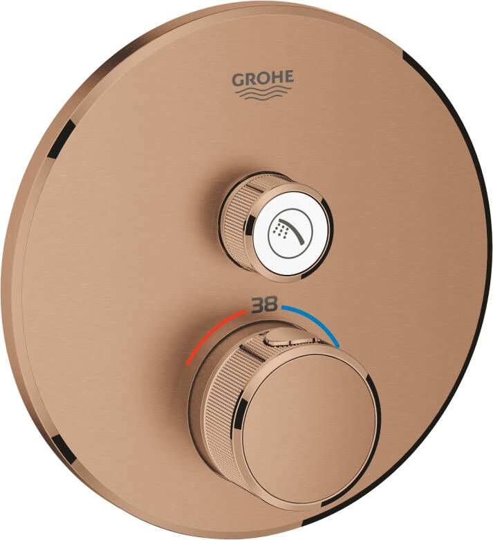 Grohe Grohtherm smartcontrol inbouw douchekraan thermostatisch warm sunset geborsteld 29118dl0 - Foto 1