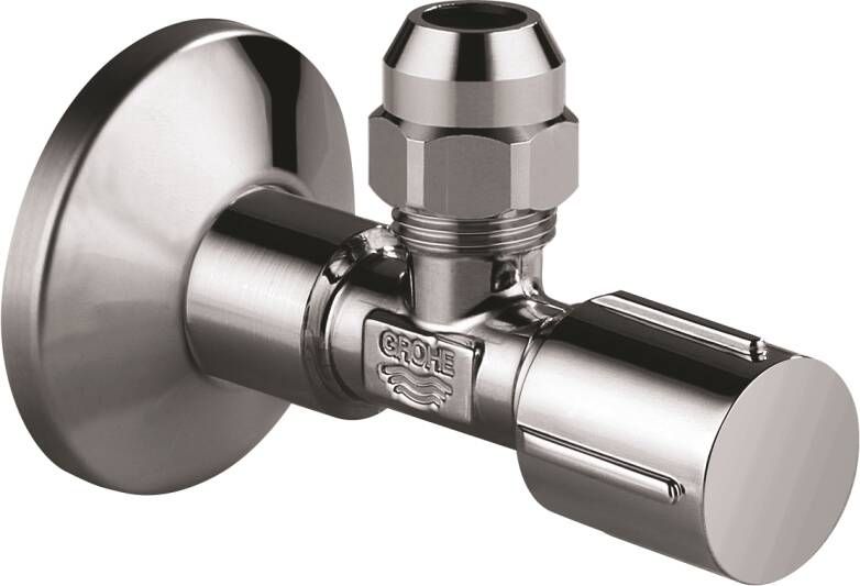 GROHE Hoekstopkraan haaks eengreeps 1 2"x 3 8"(knelkoppeling ) hard graphite