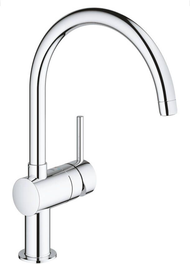 GROHE Minta Keukenmengkraan blad kraangat eengreeps 356mm hoogte 223mm C uitloop draaibaar chroom