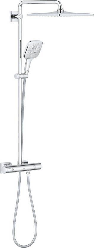 Grohe Rainshower SmartActive Regendoucheset Opbouw -hoofddouche 31cm handdouche vierkant thermostatisch SmartActive chroom 26652000