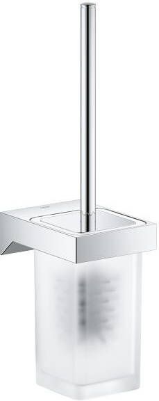 Grohe Selection Cube closetborstelgarnituur m. glazen inzet wandmodel chroom 40857000