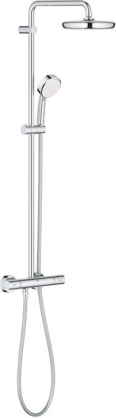 GROHE Tempesta Cosmopolitan systeem 210 Douchethermostaat met douchesysteem wand tweegreeps 2-gats 150mm hart chroom
