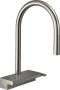 Hansgrohe Aquno Select M81 ééngreeps keukenkraan 170 uittrekbare vuistdouche 3jet rvs look - Thumbnail 1