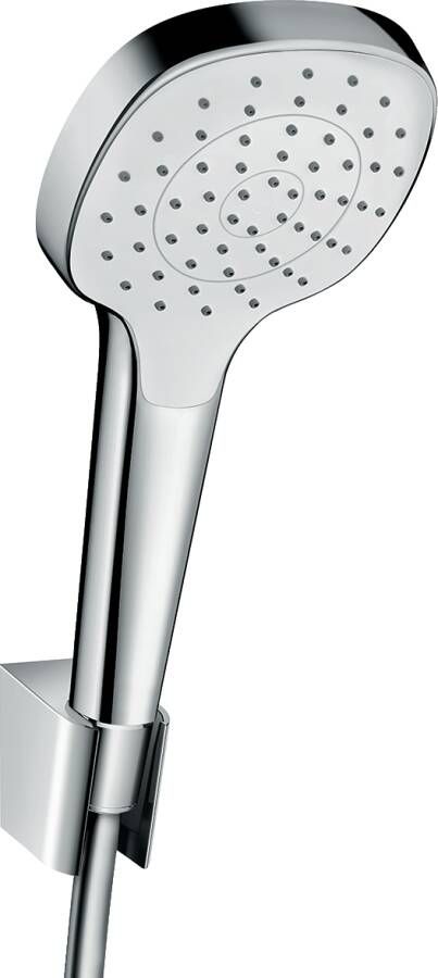 Hansgrohe Croma Select E PorterS badset met Croma Select E 1jet handdouche met wandhouder met Isiflex`B doucheslang 125cm wit chroom 26424400
