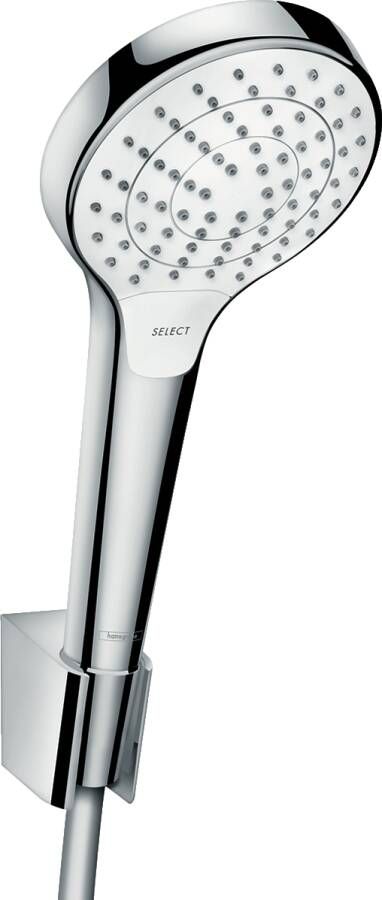 Hansgrohe Croma Select S PorterS badset met Croma Select S Vario handdouche met wandhouder met Isiflex`B doucheslang 125cm wit chroom 26421400
