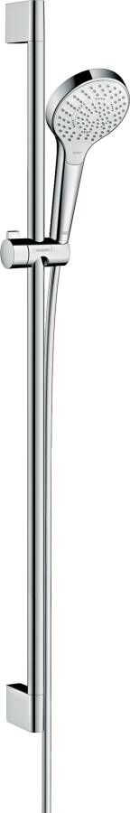 Hansgrohe Croma Select S Multi glijstangset met Croma Select S Multi handdouche EcoSmart 90cm met Isiflex`B doucheslang 160cm wit chroom 26571400 - Foto 1