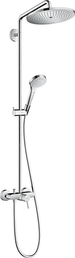 Hansgrohe Croma Select S opbouw regendouche met mengkraan en 28cm hoofddouche chroom