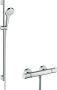 HANS GROHE Hansgrohe Croma Select S douchecombinatie m. glijstangset m. Croma Select S Vario handdouche 65cm HOH=15cm m. Ecostat Comfort douchethermostaat wit chroom 27013400 - Thumbnail 5