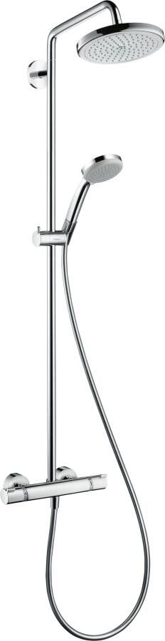 HANS GROHE Hansgrohe Croma douchemengkraan thermostatisch 150mm met vaste hoofddouche douchegarnituur koppelingen chroom