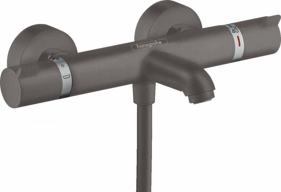 HANS GROHE Hansgrohe Ecostat Comfort Badthermostaatkraan opbouw tweegreeps met omstelinrichting 177mm uitloop geborsteld zwart chroom