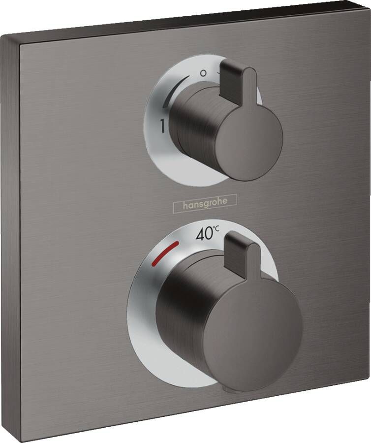 Hansgrohe Ecostat Square afbouwdeel voor inbouw bad douchethermostaat zonder uitloop met omstelling geborsteld zwart chroom