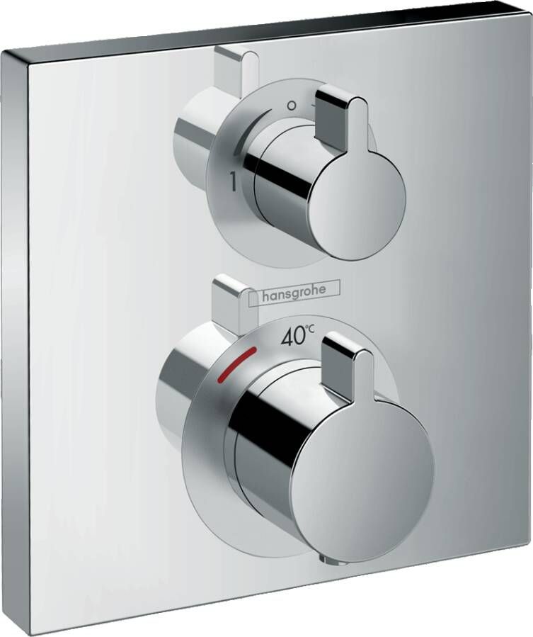 Hansgrohe Afbouwdeel van Inbouw Thermostaat Ecostat Square met Stop- en Omstelkraan Chroom