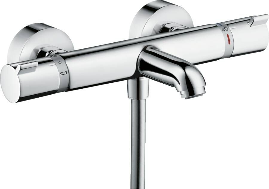 HANS GROHE Hansgrohe Ecostat Comfort Badthermostaatkraan opbouw tweegreeps met omstelinrichting 97mm uitloop met S-koppelingen chroom