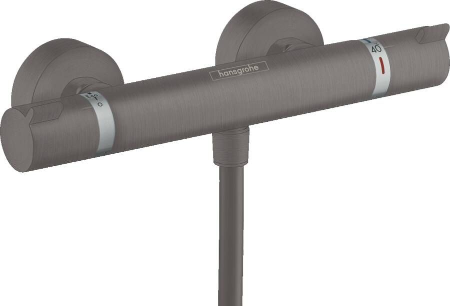 HANS GROHE Hansgrohe Ecostat Comfort Douchethermostaatkraan opbouw tweegreeps 150mm met S koppelingen geborsteld zwart chroom