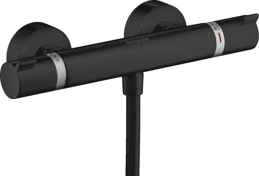 HANS GROHE Hansgrohe Ecostat Comfort Douchethermostaatkraan opbouw tweegreeps 150mm met S-koppelingen mat zwart