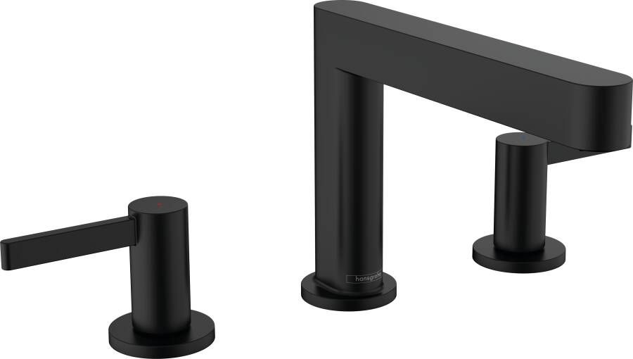 Hansgrohe Finoris 3-gats wastafelmengkraan comfortzone 110 inclusief PushOpen wastegarnituur 13 8 cm mat zwart